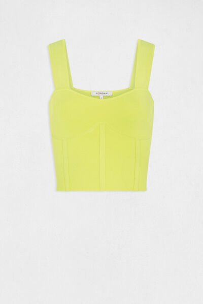Top punto tirantes anchos verde pistacho mujer