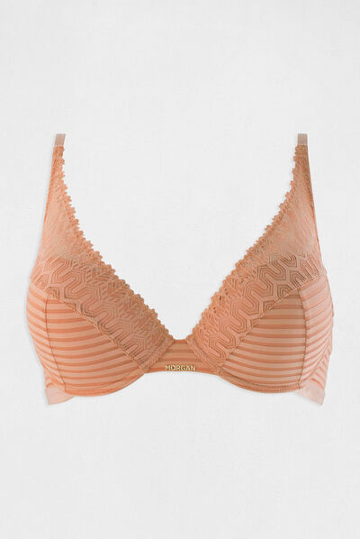 Sujetador de copas beige mujer