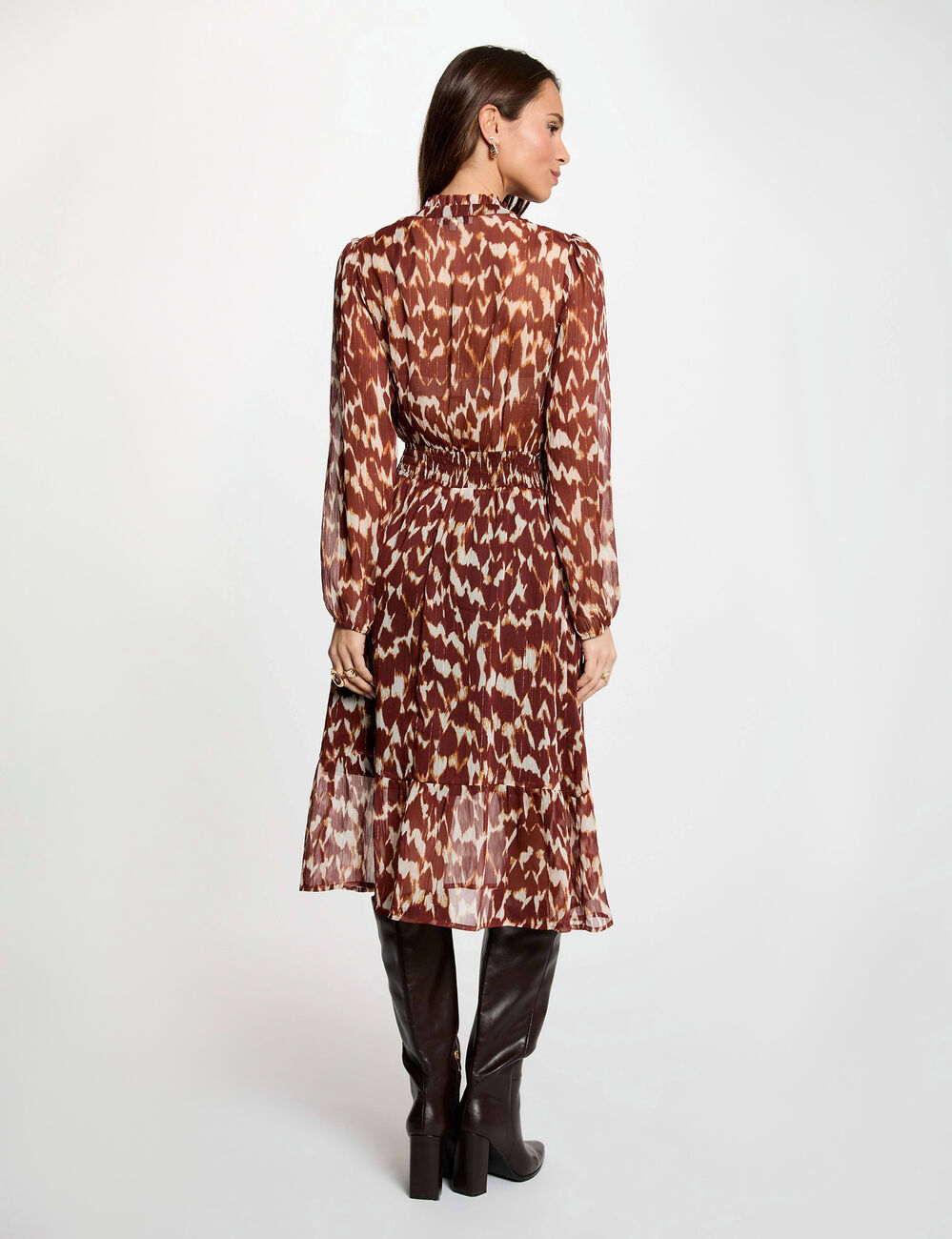 Vestido cruzado de gasa multicolor mujer
