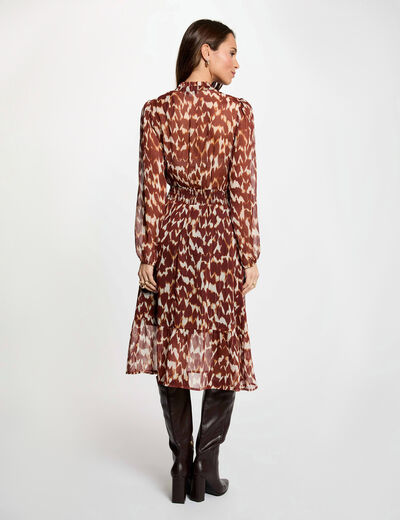 Vestido cruzado de gasa multicolor mujer