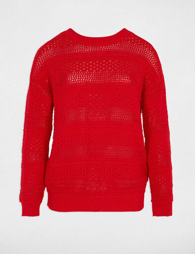 jersey manga larga calado rojo mujer Jersey manga larga calado rojo mujer