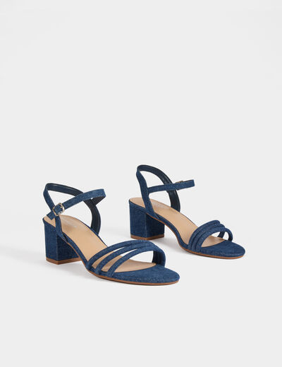 Sandalias de mezclilla denim crudo mujer