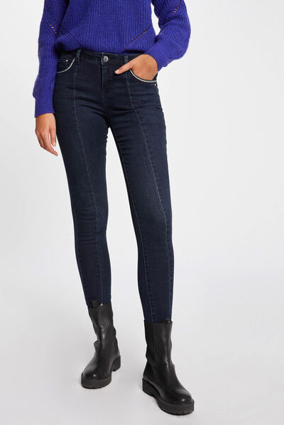 Vaquero slim con lentejuelas vaquero stone mujer