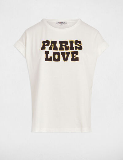 Camiseta con mensaje blanco mujer