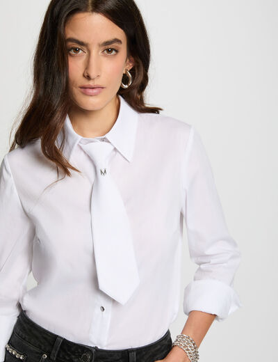 Camisa manga larga blanco mujer