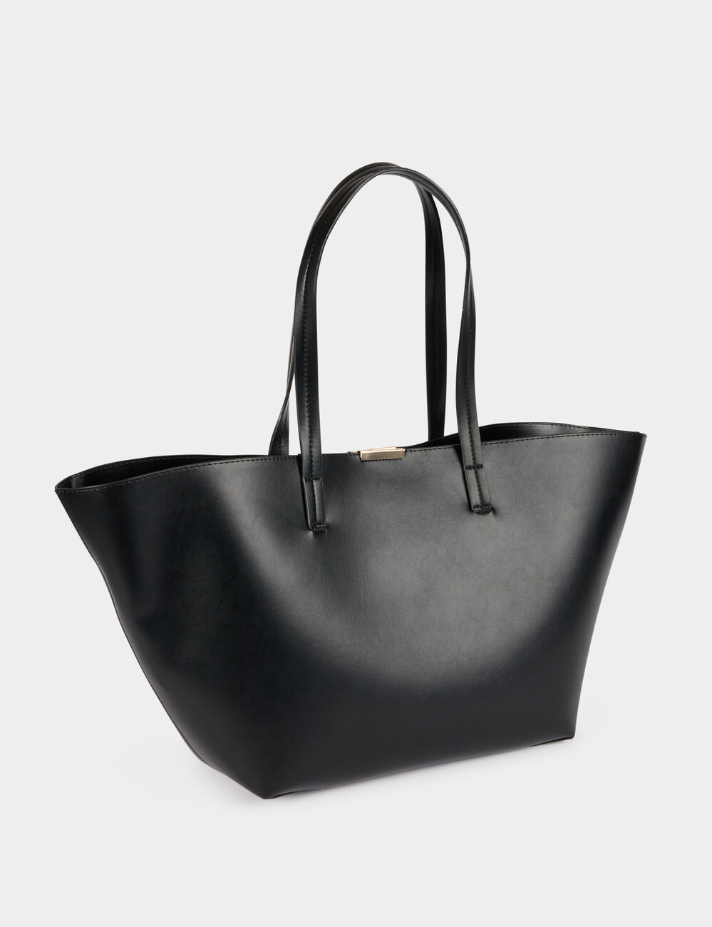 Bolso shopper de trapecio negro mujer