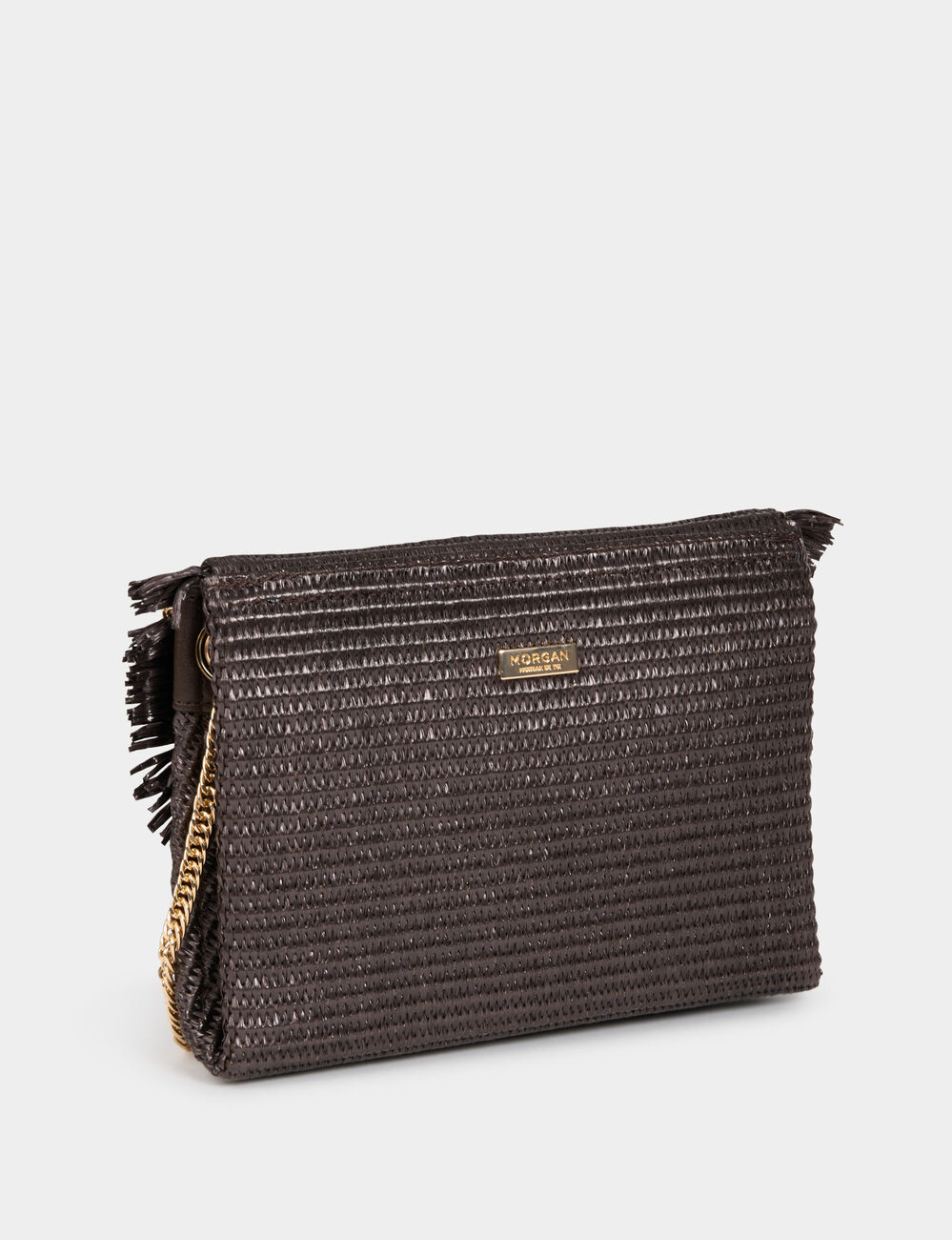 Bolso bandolera con cierre marr&oacute;n oscuro mujer
