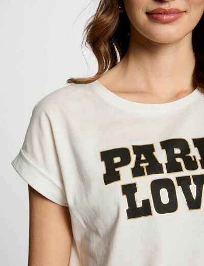 Camiseta con mensaje blanco mujer