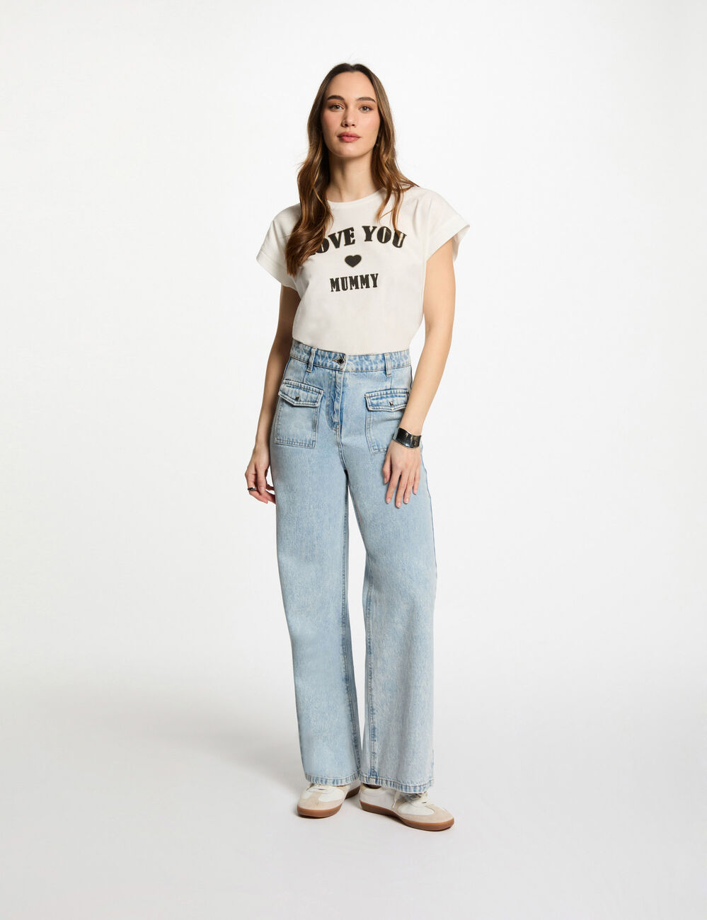 Camiseta con mensaje blanco mujer