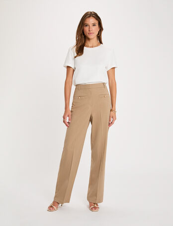 Pantal&oacute;n recto de tiro alto topo mujer