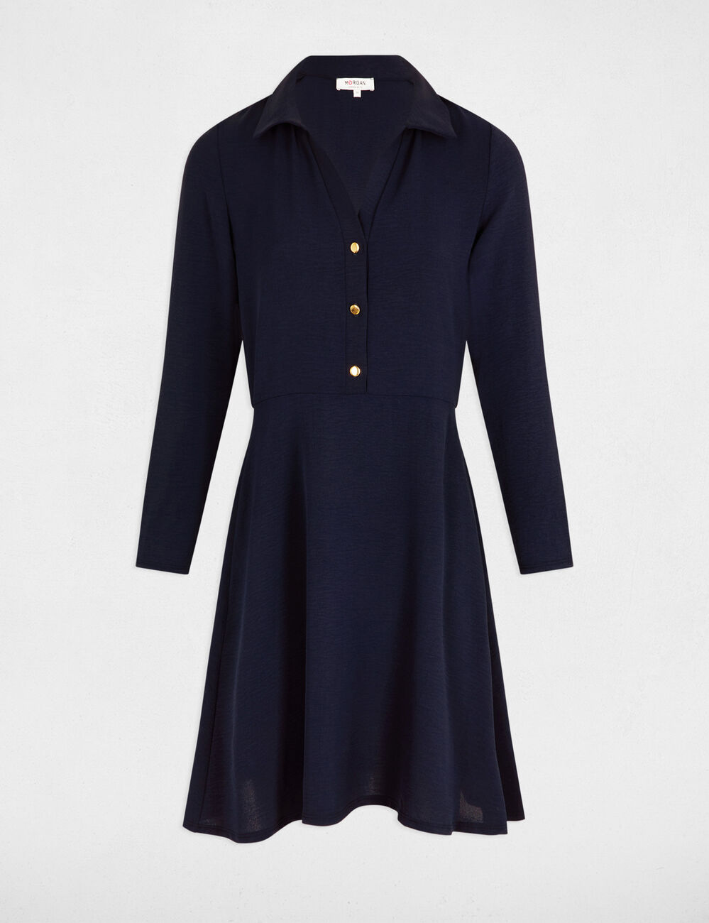 Vestido corto recto holgado azul marino mujer