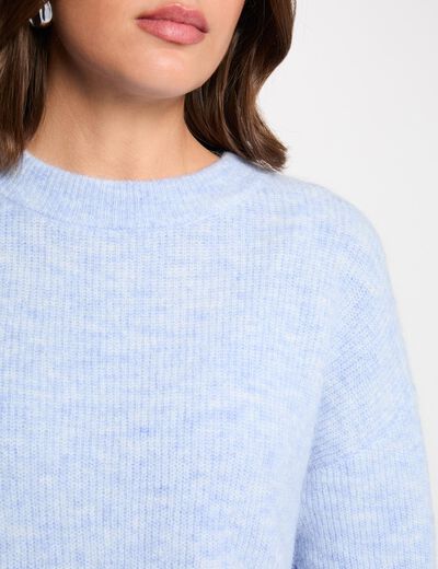 Jersey cuello redondo azul cielo mujer