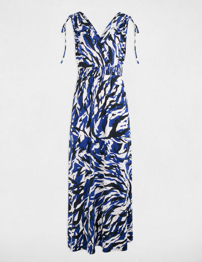Vestido largo recto estampado multicolor mujer