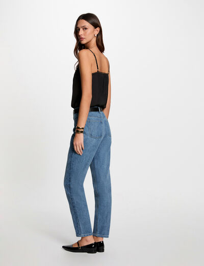 Vaquero slim acolchado denim stone mujer