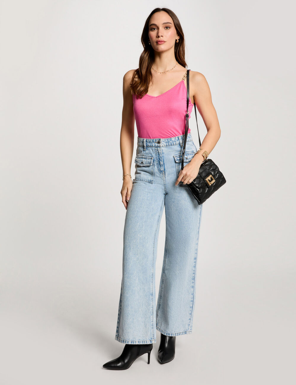 Top tirantes finos rosa mujer