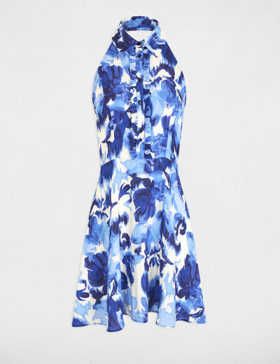 Vestido acampado estampado multicolor mujer