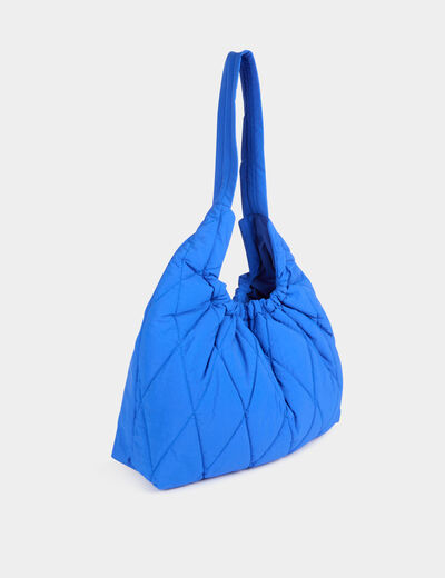 Bolso de hombro acolchado azul mujer