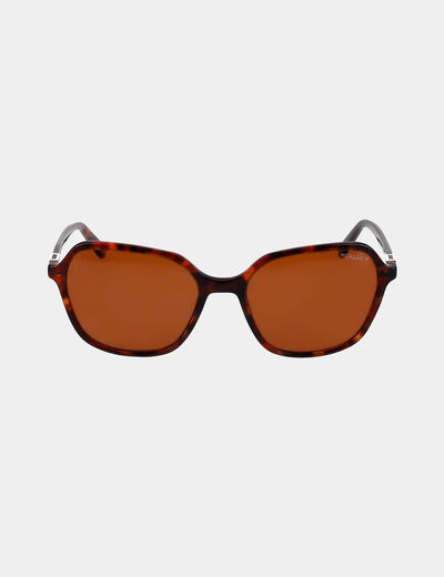 Gafas de sol hexagonales marrón mujer