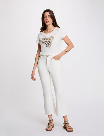 Vaquero slim crop blanco mujer