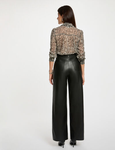 Camisa fluida estampada multicolor mujer