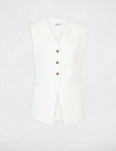 Chaqueta ajustada sin mangas blanco mujer