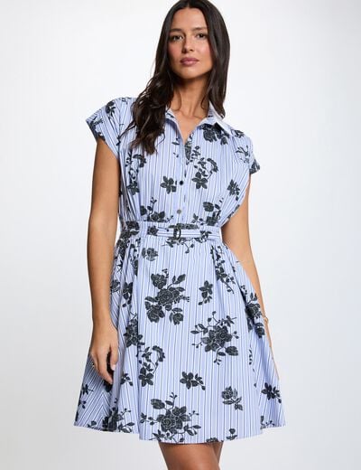 Vestido sin mangas con cintur&oacute;n multicolor mujer