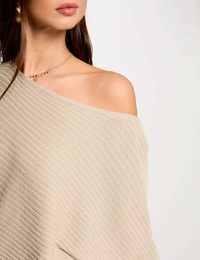 Jersey hombro descubierto arena mujer