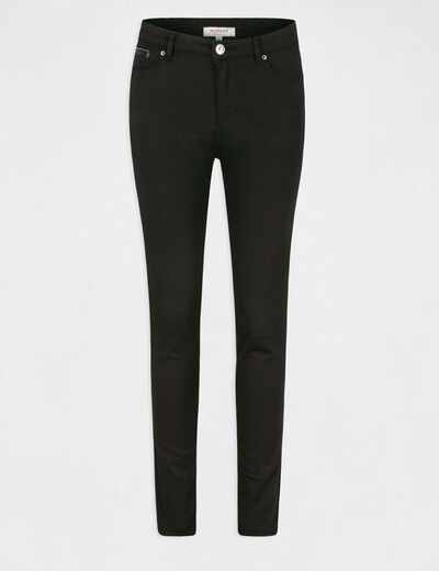 Pantalón slim talle estándar negro mujer