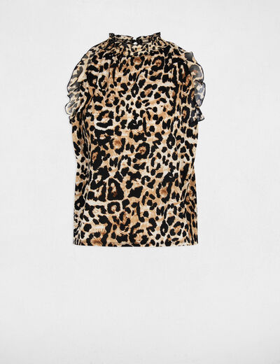Top sin mangas de cuello alto multicolor mujer