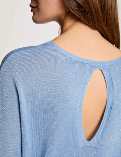 Jersey manga 3/4 bleu gris mujer