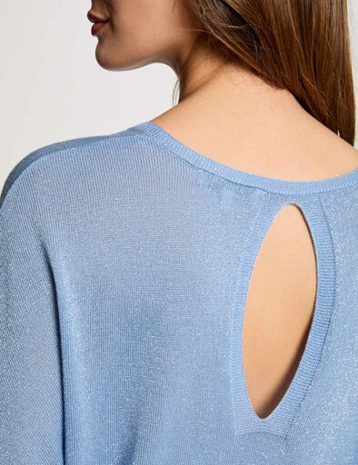 jersey manga 34 bleu gris mujer Jersey manga 3/4 bleu gris mujer