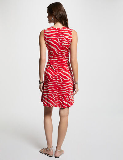 Vestido corto estampado multicolor mujer