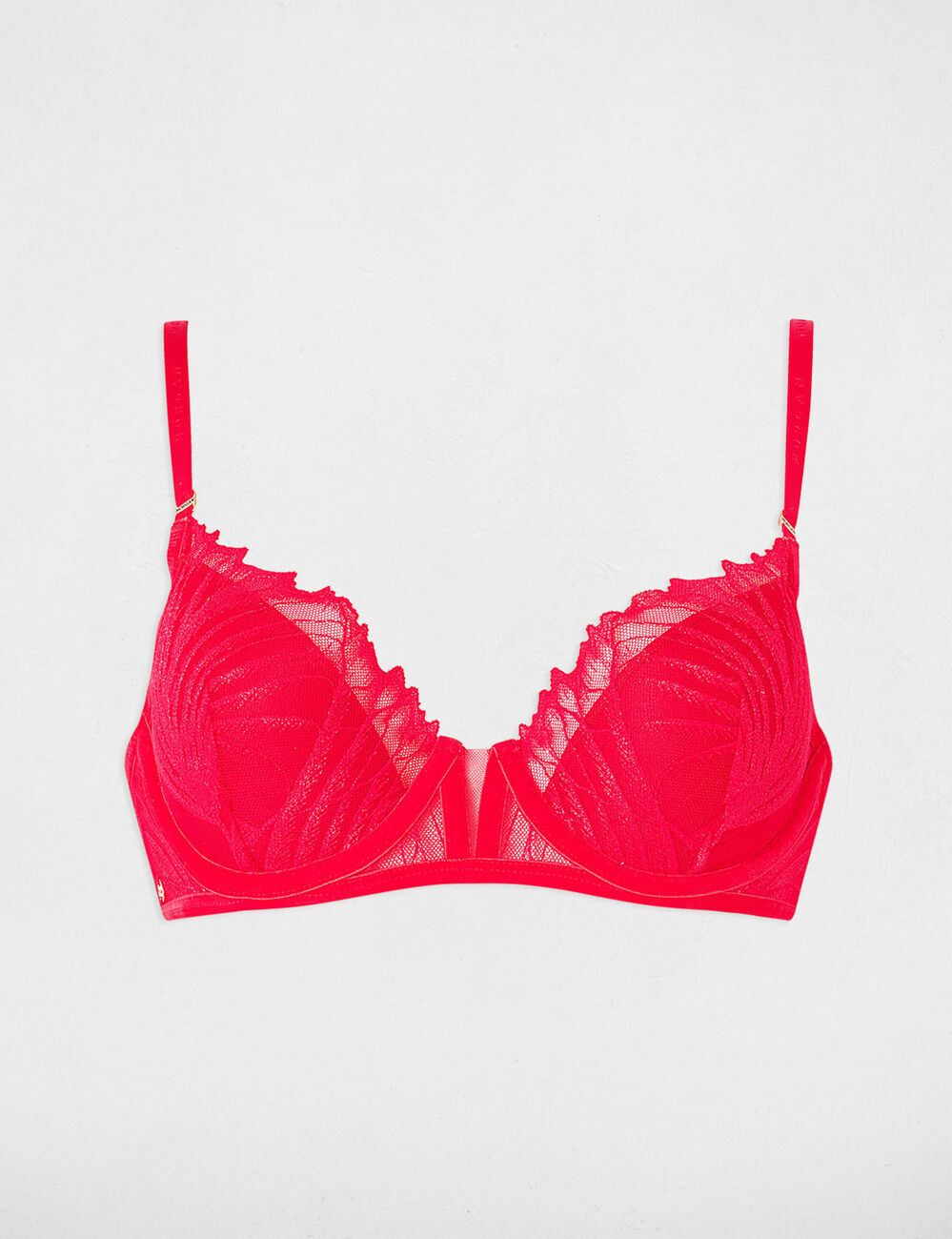 Sujetador de encaje rojo mujer