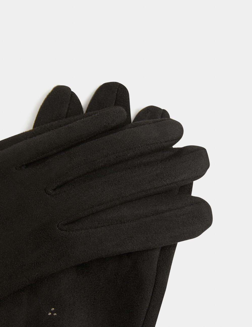 Guantes con strass negro mujer