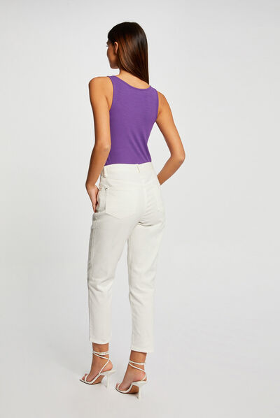 Top tirantes con adornos morado oscuro mujer