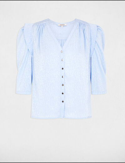 Camisa manga 3/4 azul cielo mujer