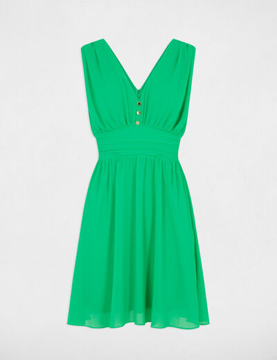 Vestido corto acampanado verde emeralda mujer
