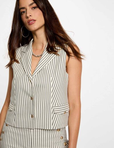 Chaleco ajustado multicolor mujer