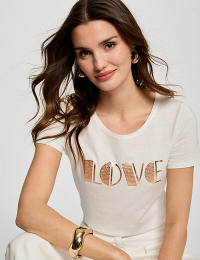 Camiseta con mensaje blanco mujer