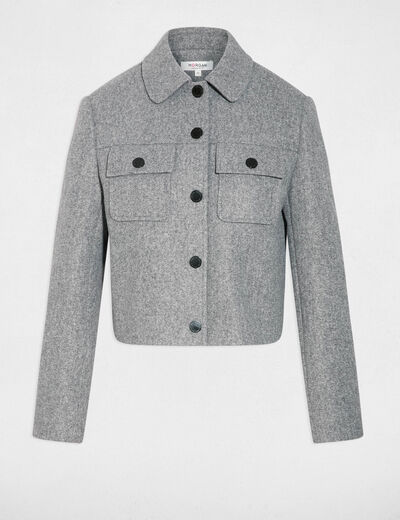 Chaqueta entallada gris moyen mujer
