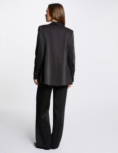 Americana de antelina negro mujer