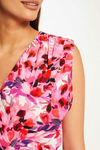 Mono largo de pernera ancha estampado multico mujer