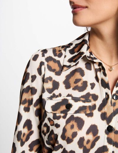 Top manga larga estampado multicolor mujer