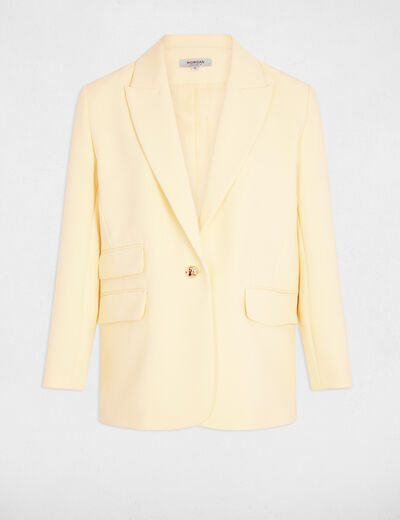 Chaqueta blazer amarillo pastel mujer