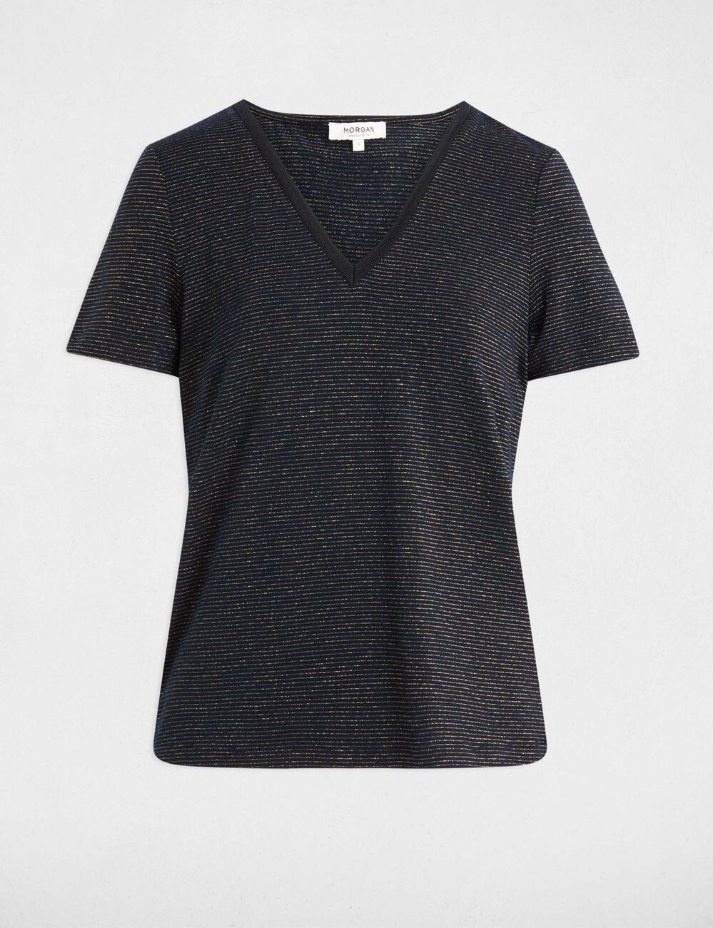 Camiseta manga corta azul marino mujer