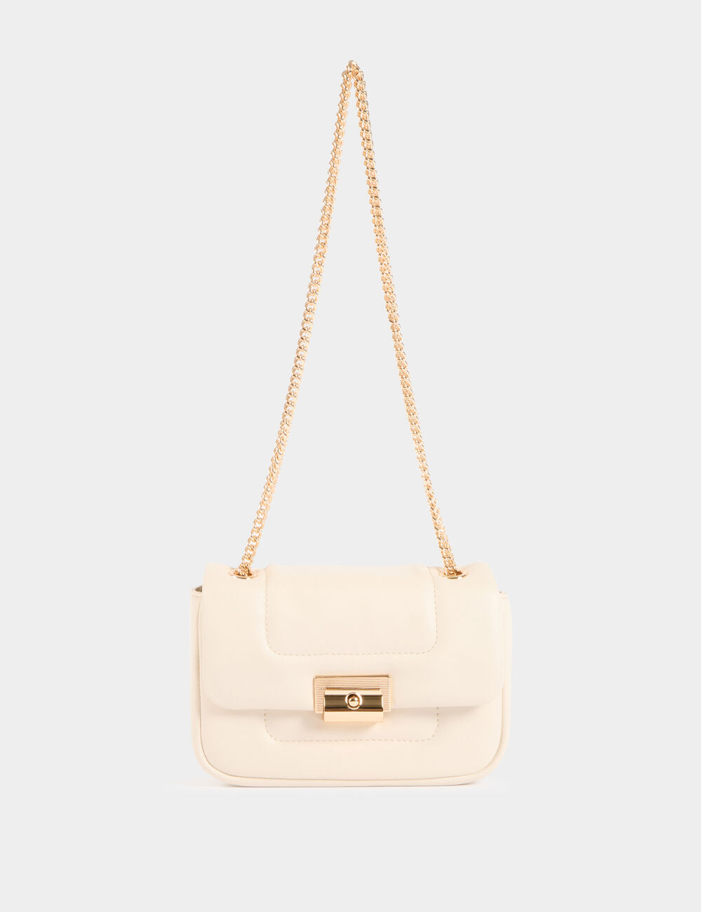 Bolso cartera de mano marfil mujer