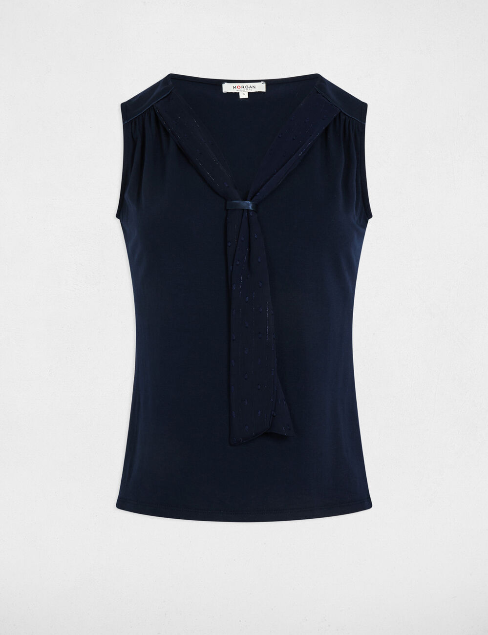 Top sin manga azul marino mujer