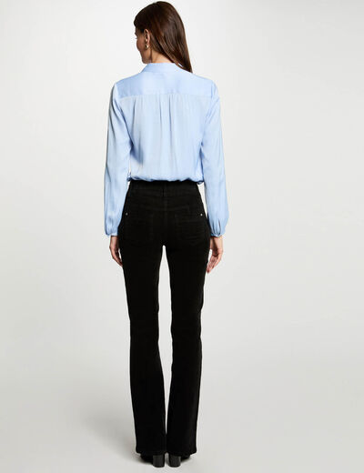 Pantal&oacute;n ajustado terciopelo negro mujer