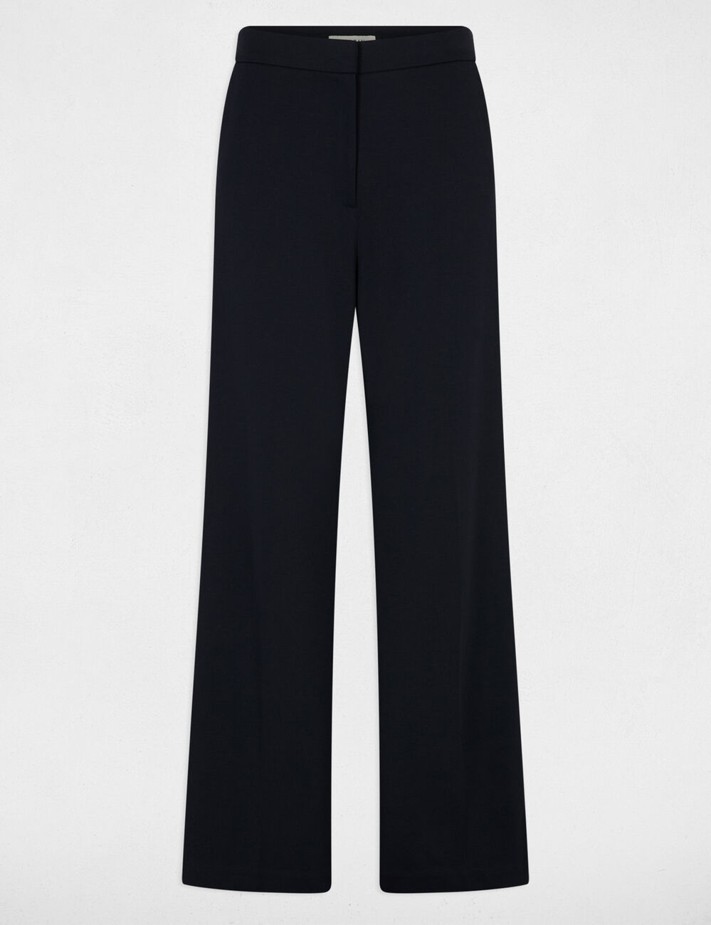 Pantal&oacute;n ancho con bandas laterales azul marino mujer