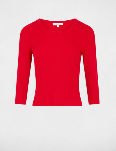 Jersey manga 3/4 rojo mujer